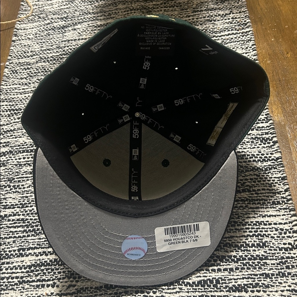 New Era 59fifty 7 5/8 green & black 2000 inaugural season fitted hat, like new - Picture 8 of 8